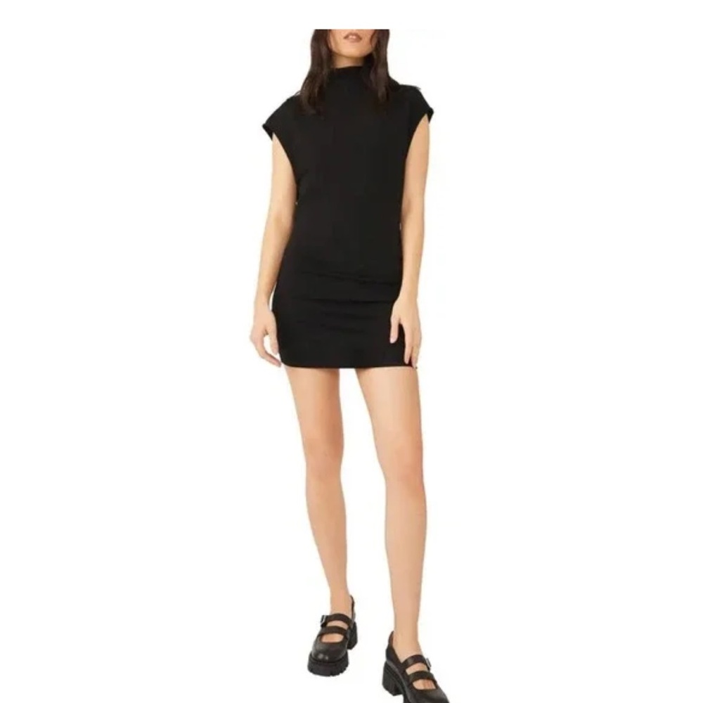 Free People Black Mini Amelie Dress new